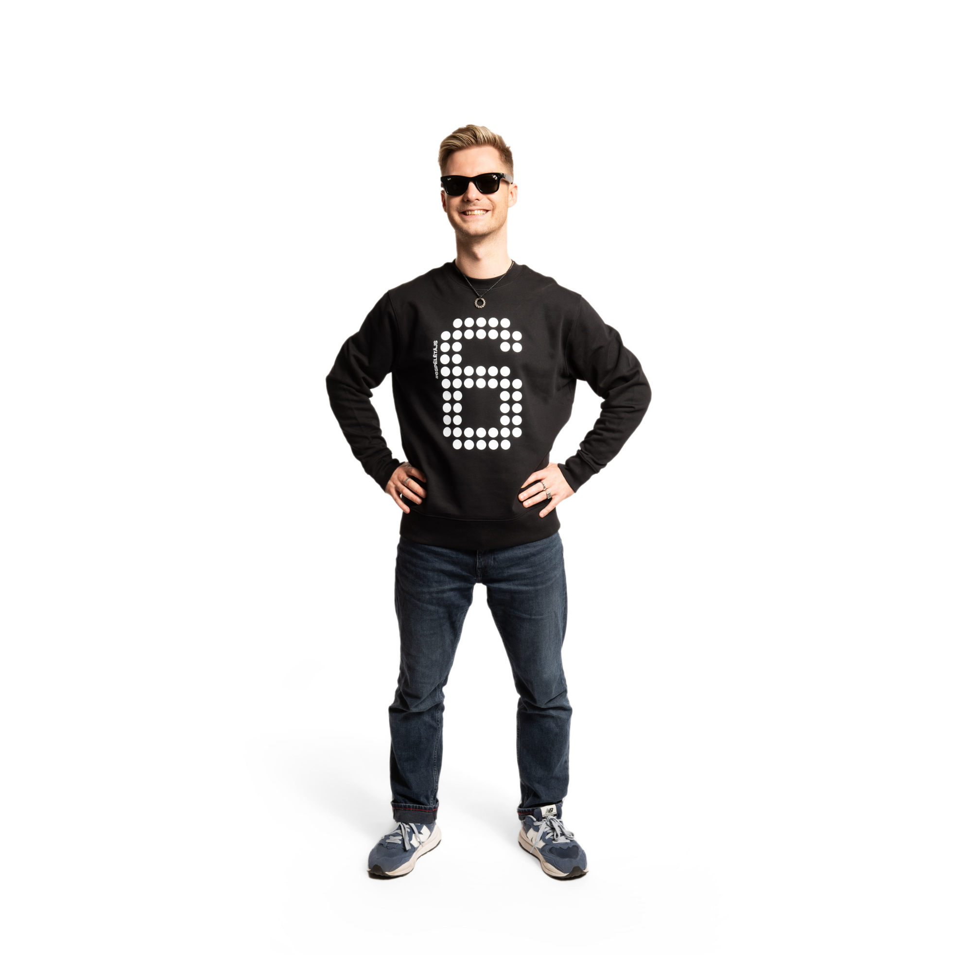 #6spēlētājs džemperis vīriešiem 'melns+balts'