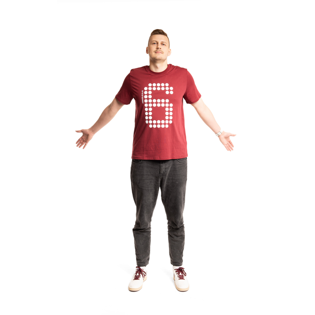 #6spēlētājs klasisks T-krekls vīriešiem 'bordo'
