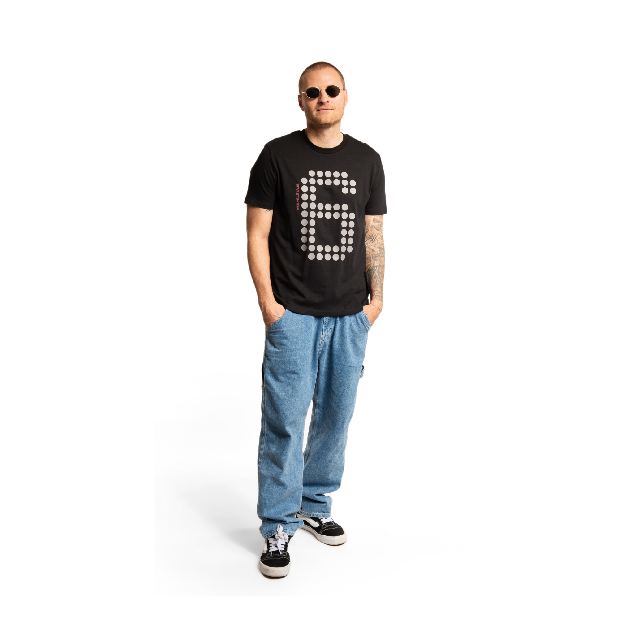 #6spēlētājs klasisks T-krekls vīriešiem 'melns+pelēks'