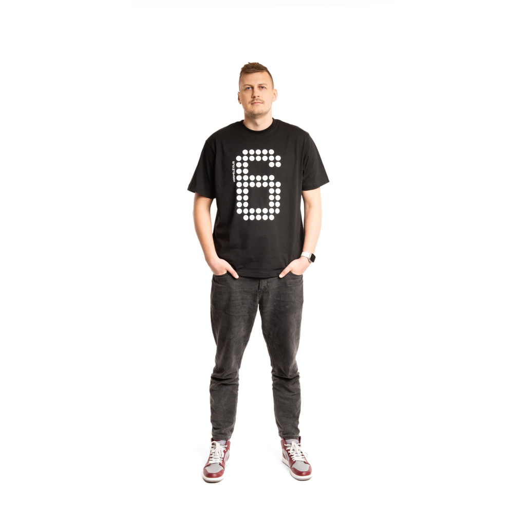 #6spēlētājs oversize T-krekls vīriešiem 'melns'