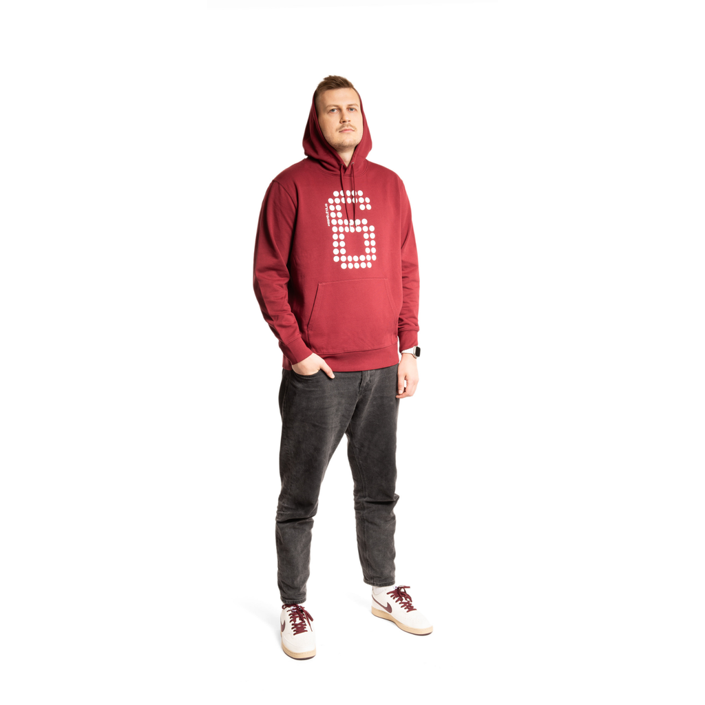 #6spēlētājs džemperis ar kapuci vīriešiem 'bordo'