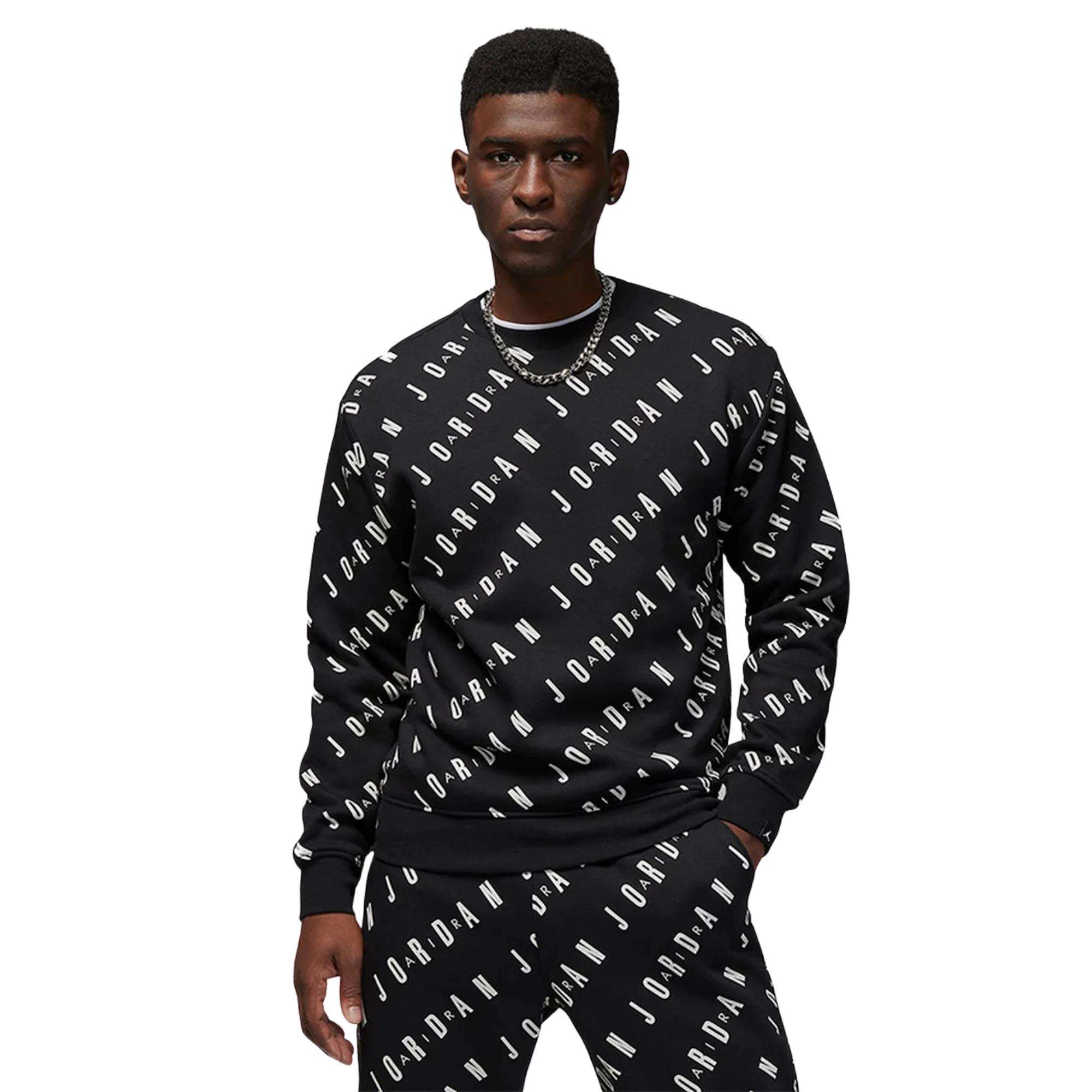 Air Jordan Essentials Graphic Fleece Crewneck 'Black'
